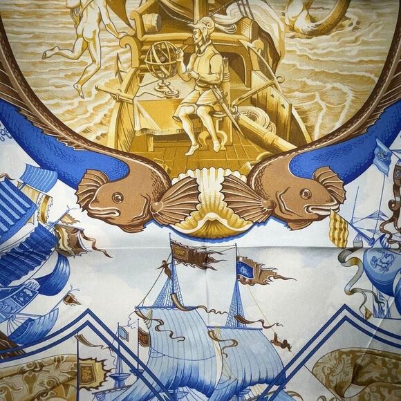 Hermes Carré 90 Au Dela Des Cinq Mers Scarf Boxed NWT - Picture 12 of 16